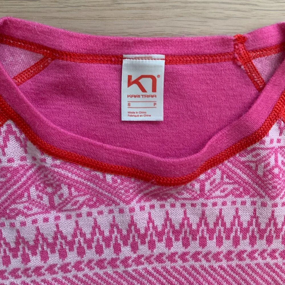 NWOT Kari Traa 100% Merino Wool Baselayer Tale Sweater Sweet Pink Women's S - Picture 11 of 11
